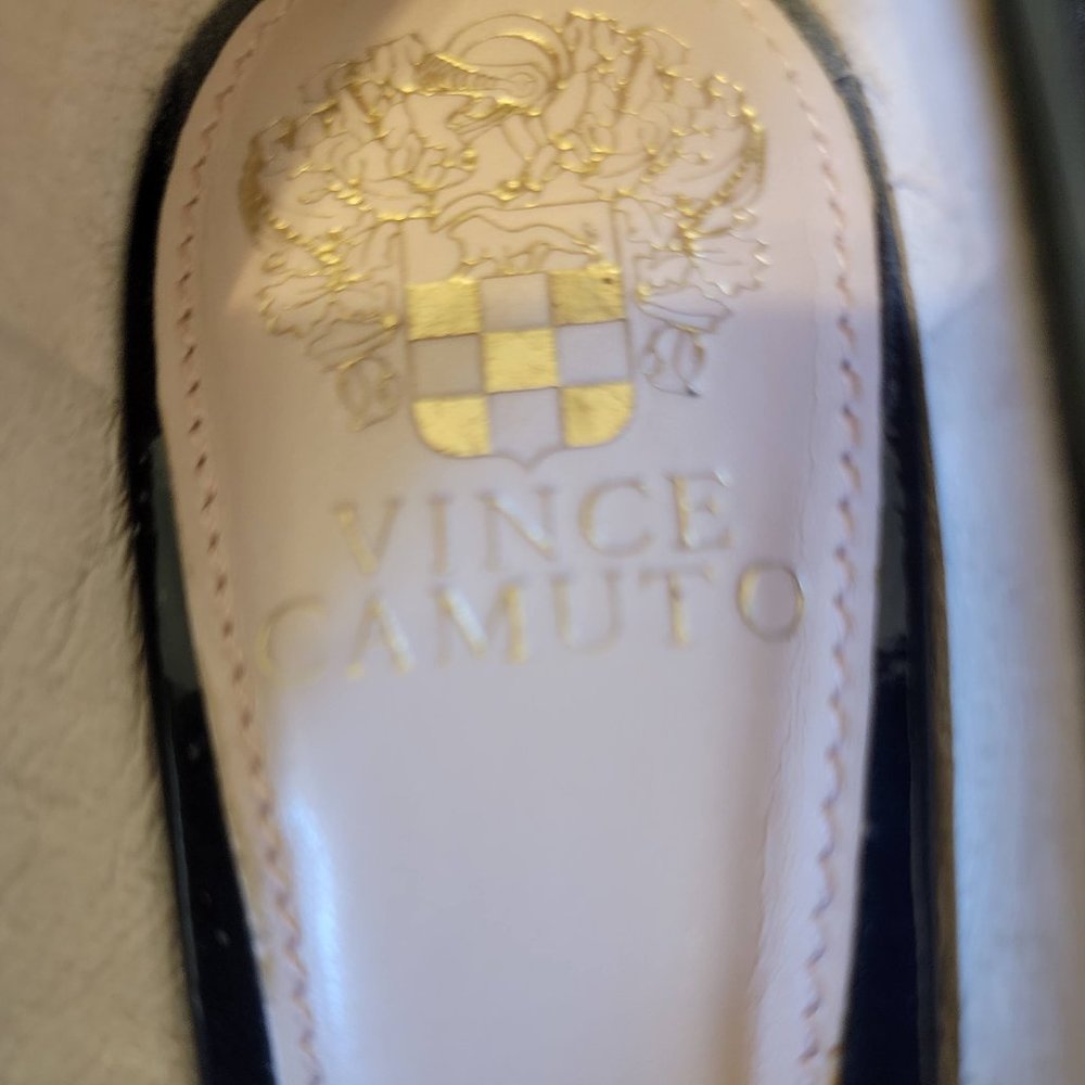 Vince Camuto Patent Leather Midnight Blue Pump 7.5 - Picture 3 of 4